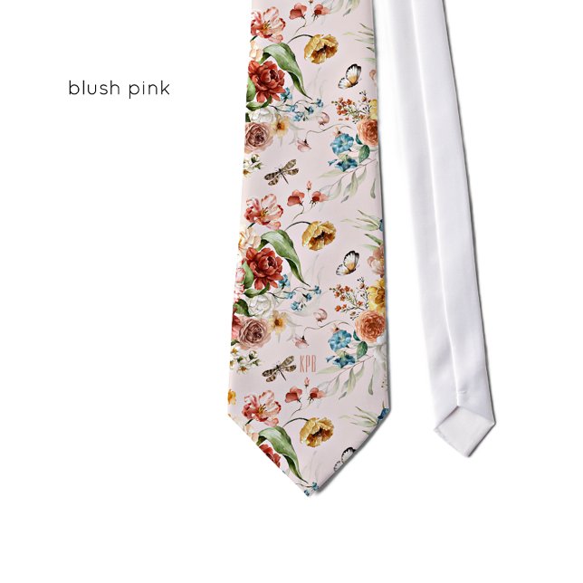 Monogram färgrik stilleben med blommotiv i rosa ny slips (Skapare uppladdad)