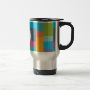 monogram & färgrikt mönstrat resemugg