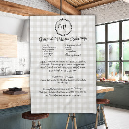 Monogram Farmhouse Recipe Keepsaké Buffalo Play Kökshandduk