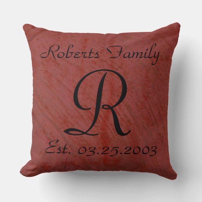 Monogram Faux Avslutar Mönster Kudde (Framsida)