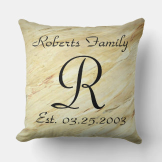 Monogram Faux Avslutar Mönster Kudde