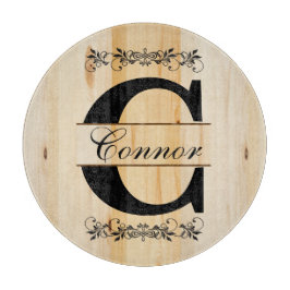 Monogram Faux Butcher Block Wood| DIG Text