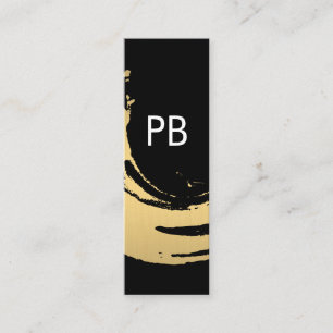 Monogram Faux Guld Brushed Mini Visitkort