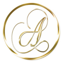 Monogram faux Guld kuvert eller försegling