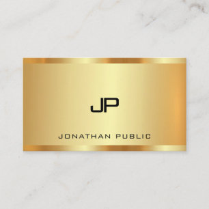 Monogram Faux Guld Modern Professionell Luxy Visitkort