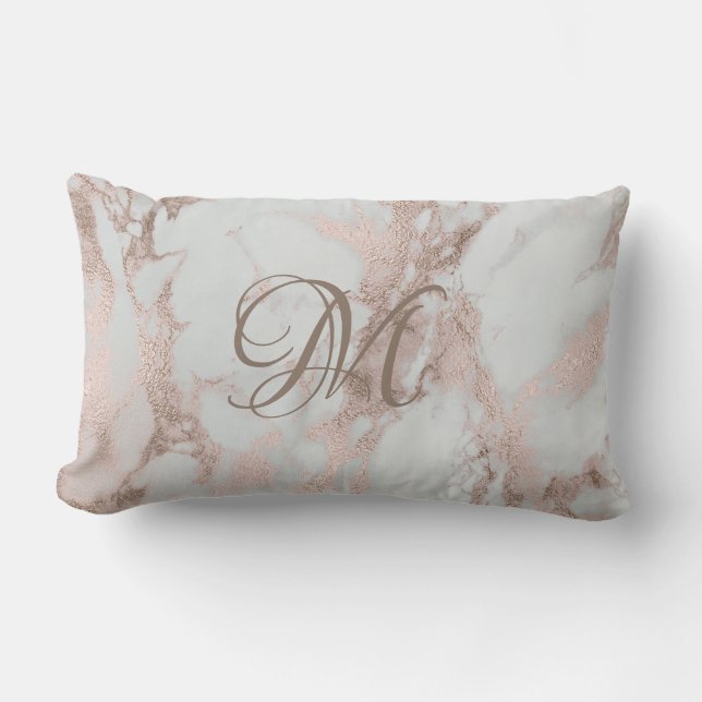 Monogram Faux Ro Guld Pillow Lumbarkudde (Framsida)