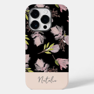 Monogram feminin, fin kontrast svart och rosa