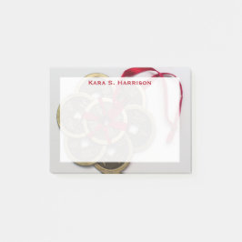 Monogram Feng Shui Chinese Mynt Red Ribbon Post-it Block