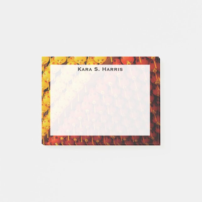 Monogram Feng Shui gula röda lyktor Post-it Block (Framsida)