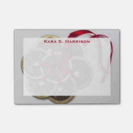 Monogram Feng Shui kinesiska mynt röd band Post-it Block