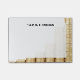 Monogram Feng Shui Ökande Rikedom Guldmynt Post-it Block