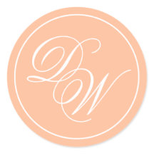 Monogram Fersken 2 Initialer Elegant Vit Skrift