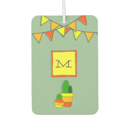 Monogram Festive Fiesta + Cute Hand Drawn Cactus