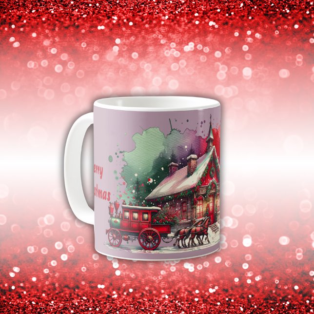 Monogram festlig julhelg på lilac | kaffemugg (Skapare uppladdad)