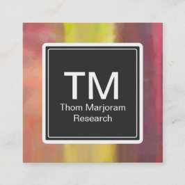 Monogram fet Brushstrokes Fyrkantigt Visitkort