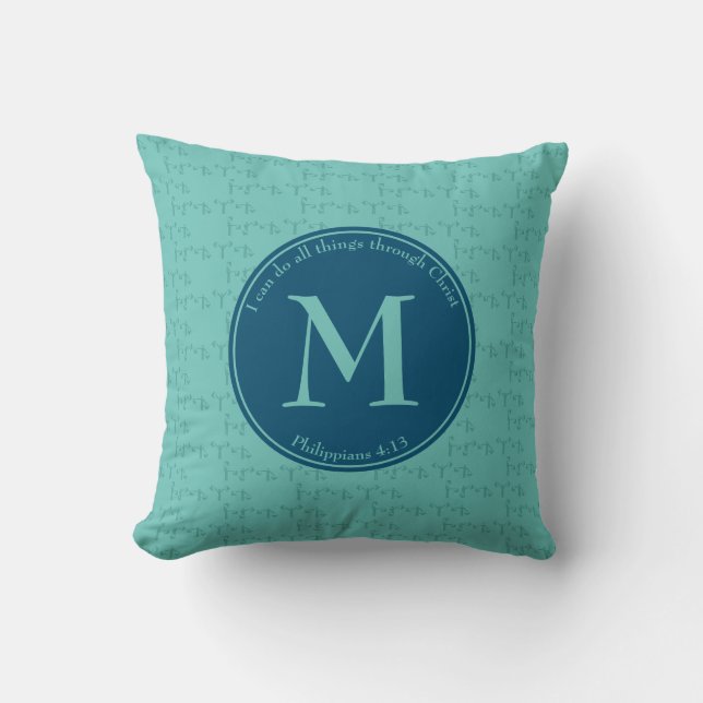 MONOGRAM | Filippinerna 4:13 | TEAL | Reversibel Kudde (Framsida)