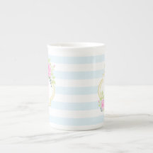 Monogram Finare Rosa ros Blueberry Bone China Mugg