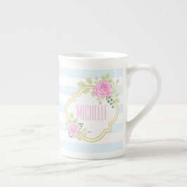 Monogram Finare Rosa ros Blueberry Bone China Mugg Benporslin Mugg
