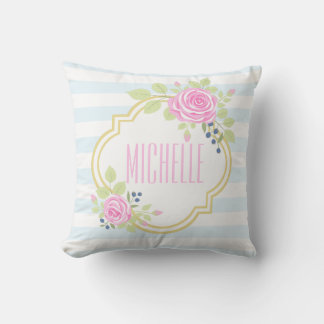 Monogram Finare Rosa ros Blueberry Dekorativ kudde