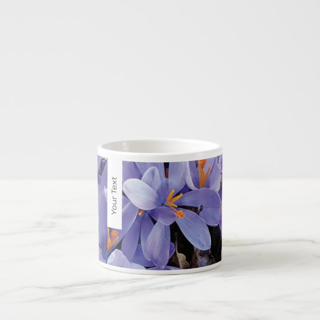 Monogram fjällviolblommor espressomugg (Framsidan)