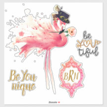 Monogram Flamingo "Be you tiful" Steampunk Vintage