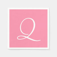 Monogram Flamingo Rosa Modern Färg Coordinated Pa