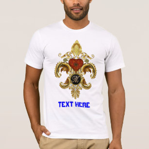 Monogram Fleur-de-lis Brev "M" Plocka Din Stil T-shirt