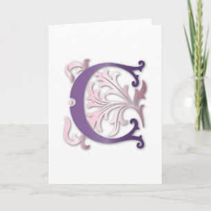 Monogram Fleur de lis för brev C Anteckningskort