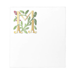 Monogram Fleur de lis för brev M Anteckningsblock