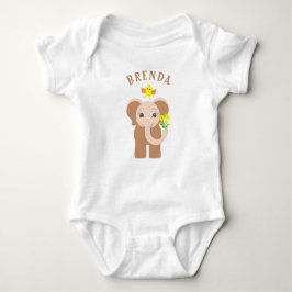 Monogram Flicka Elephant & Bird Baby Bodykostym T-shirt