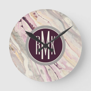 Monogram flödande I Rund Klocka