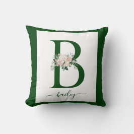 Monogram Floral Letter B Kudde