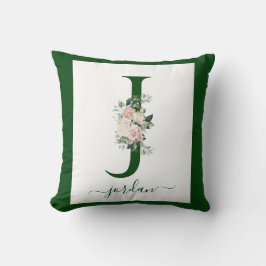 Monogram Floral Letter J Kudde