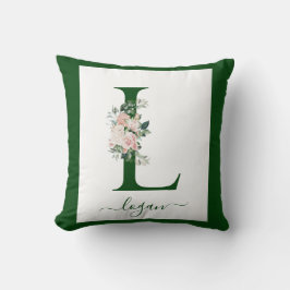 Monogram Floral Letter L Kudde