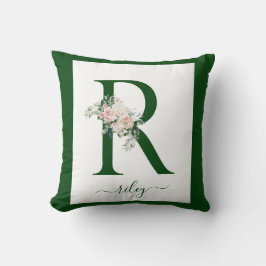 Monogram Floral Letter R Kudde