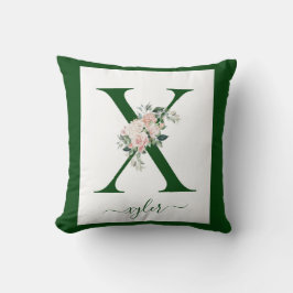 Monogram Floral Letter X Kudde