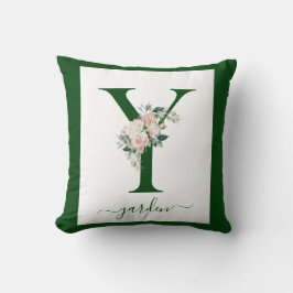 Monogram Floral Letter Y Kudde