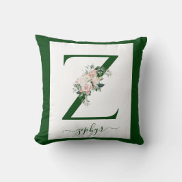 Monogram Floral Letter Z Kudde