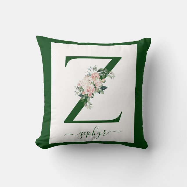 Monogram Floral Letter Z Kudde (Framsida)