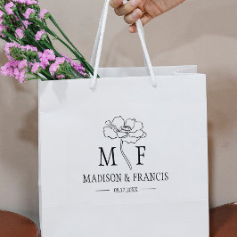 Monogram Flower Personligt bröllp Bag Stämpel