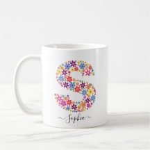 Monogram Flowers Anpassningsbar Text - Blommigt Br