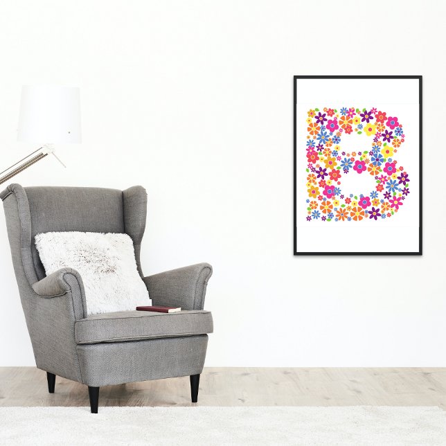 Monogram Flowers Blommigt Brev B Poster (Skapare uppladdad)