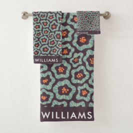 Monogram Flowers Elegant Snyggt Bath Towel Set