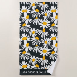 Monogram Flowers Elegant Snyggt Beach Towel