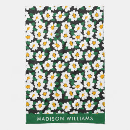 Monogram Flowers Elegant Snyggt Kitchen Towel Kökshandduk