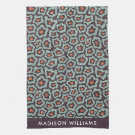 Monogram Flowers Elegant Snyggt Kitchen Towel Kökshandduk