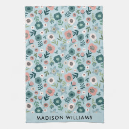 Monogram Flowers Elegant Snyggt Kitchen Towel Kökshandduk