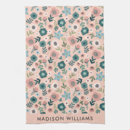 Monogram Flowers Elegant Snyggt Kitchen Towel Kökshandduk