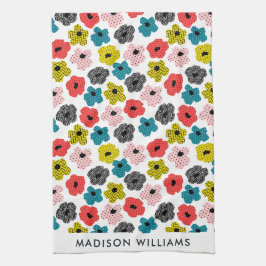 Monogram Flowers Elegant Snyggt Kitchen Towel Kökshandduk