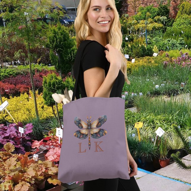 Monogram Folk Art Trollslända Lila Tygkasse (Skapare uppladdad)